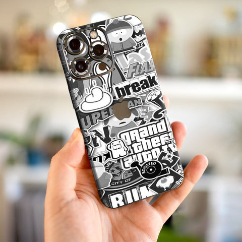 Monochrome Graffiti Mobile Skin