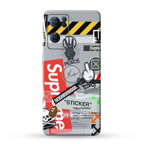 Warning Graffiti Skin For Oppo