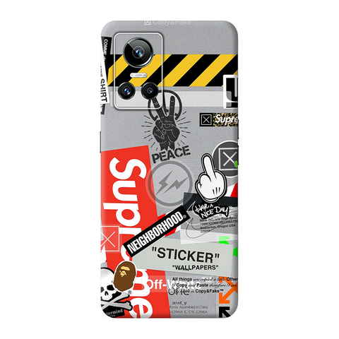 Warning Graffiti Skin For Realme