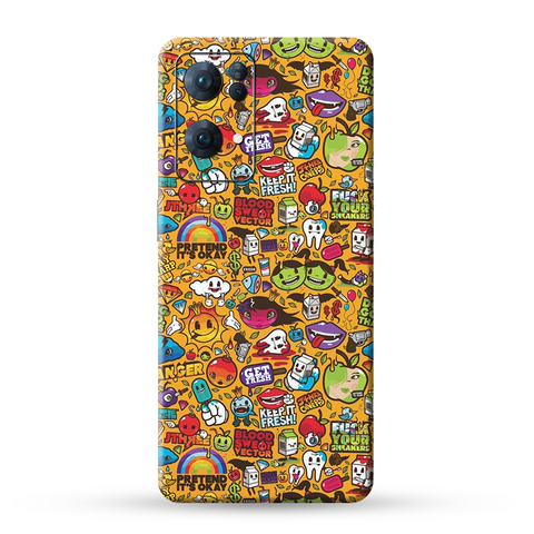 Yellow Graffiti Skin For Oppo